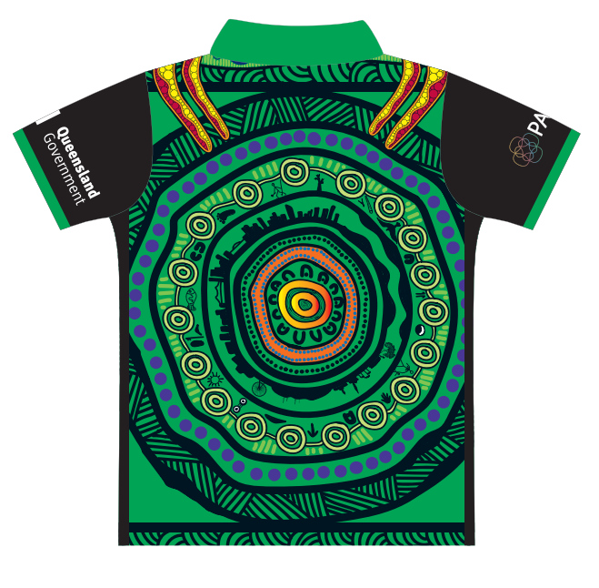 MSAMHS Health Polo Shirt Mens (Green Artwork)