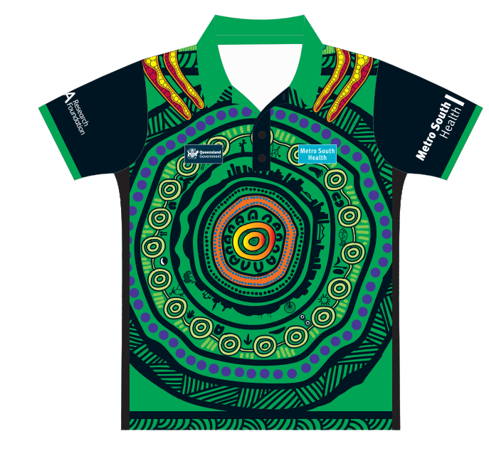 MSAMHS Health Polo Shirt Mens (Green Artwork)