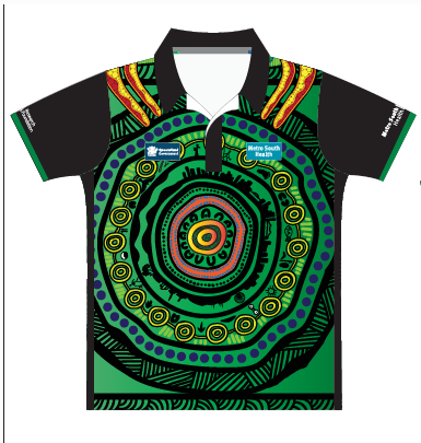 MSAMHS Health Polo Shirt Mens (Green Artwork)