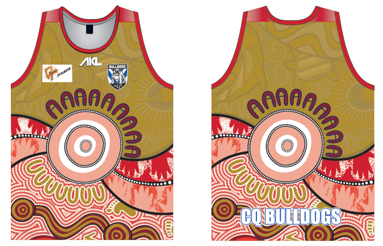 CQ Bulldogs - Salmon Red Singlet