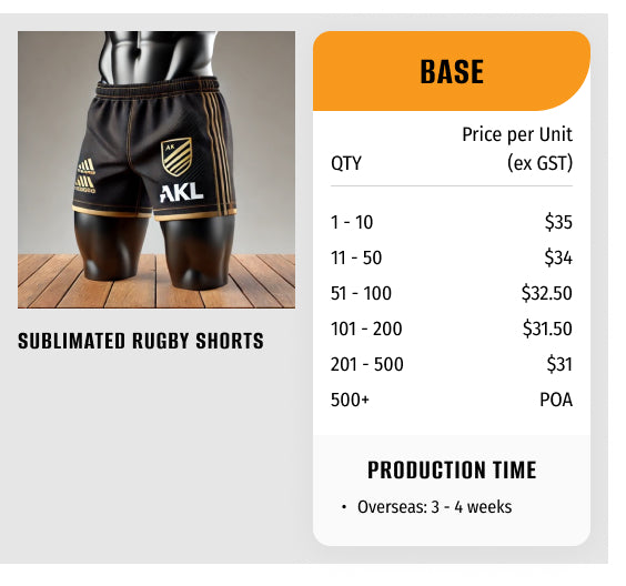 Sublimated Rugby Shorts