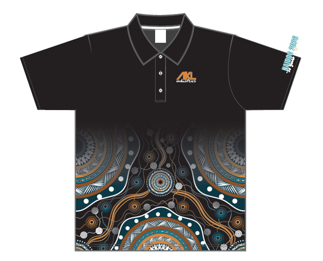 2026 NAIDOC Black Sublimated Polo - Brenton Bowen