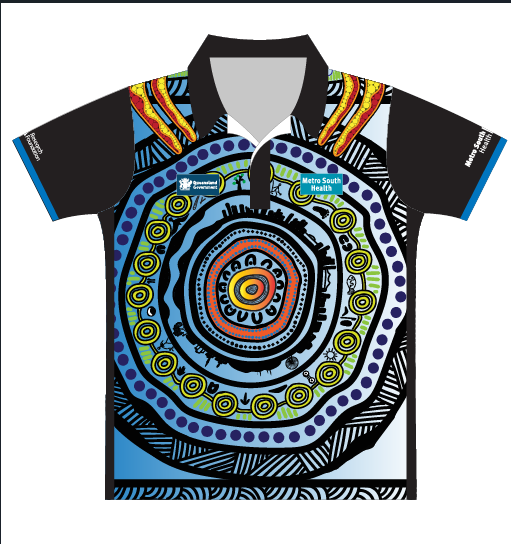 MSAMHS Polo Shirt Mens (Blue Artwork)