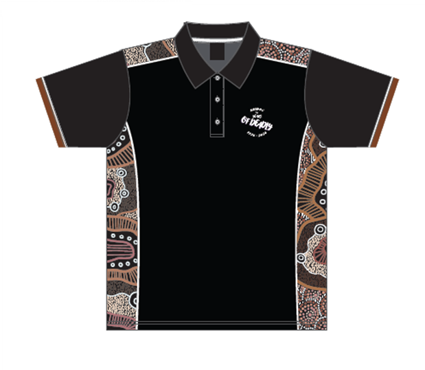 2026 NAIDOC Black Cotton Polo - Milla Rogers