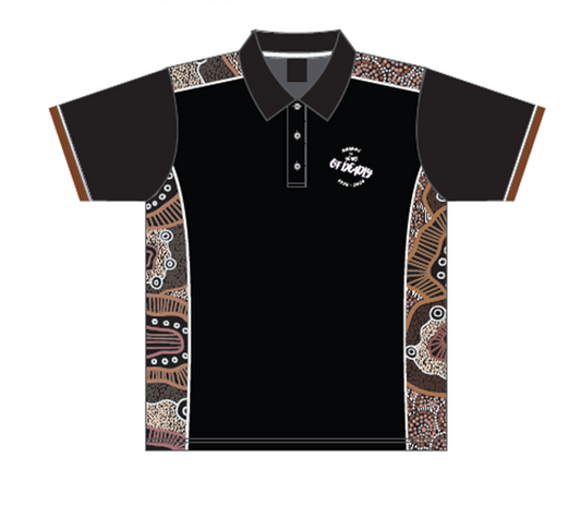 2026 NAIDOC Black Cotton Polo - Milla Rogers