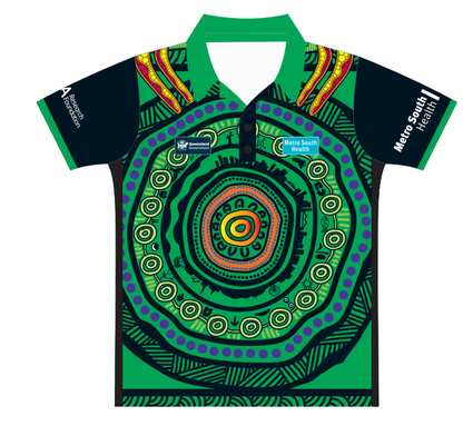 MSAMHS Health Polo Shirt Mens (Green Artwork)