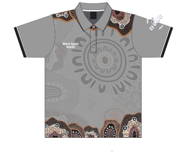 2026 NAIDOC Grey Sublimated Polo - Milla Rogers