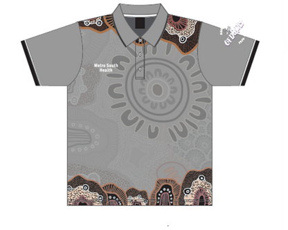 2026 NAIDOC Grey Sublimated Polo - Milla Rogers
