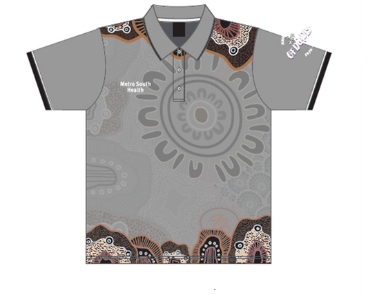 2026 NAIDOC Grey Sublimated Polo - Milla Rogers