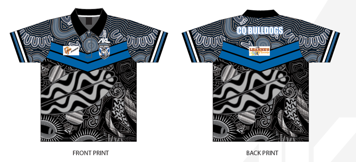 CQ Bulldogs - Black Polo