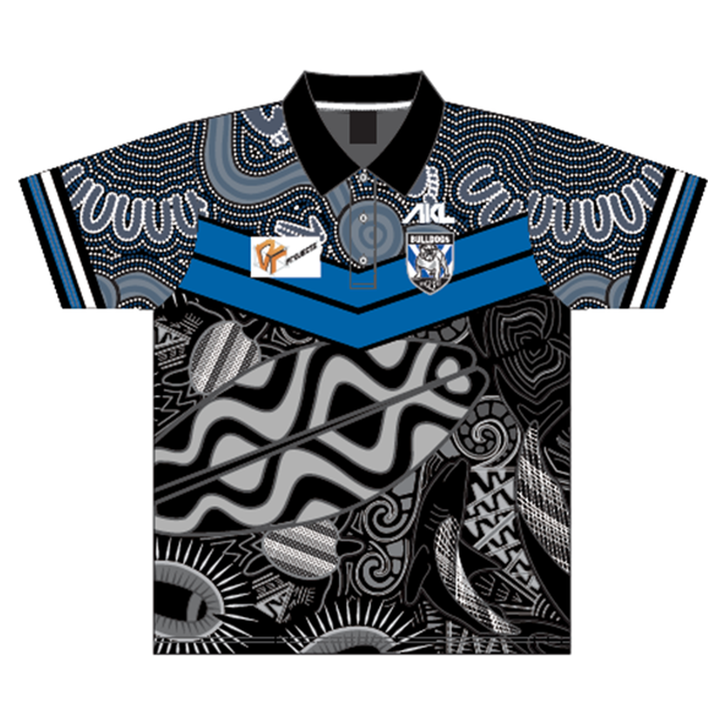 CQ Bulldogs - Black Polo