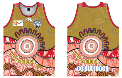 CQ Bulldogs - Salmon Red Singlet