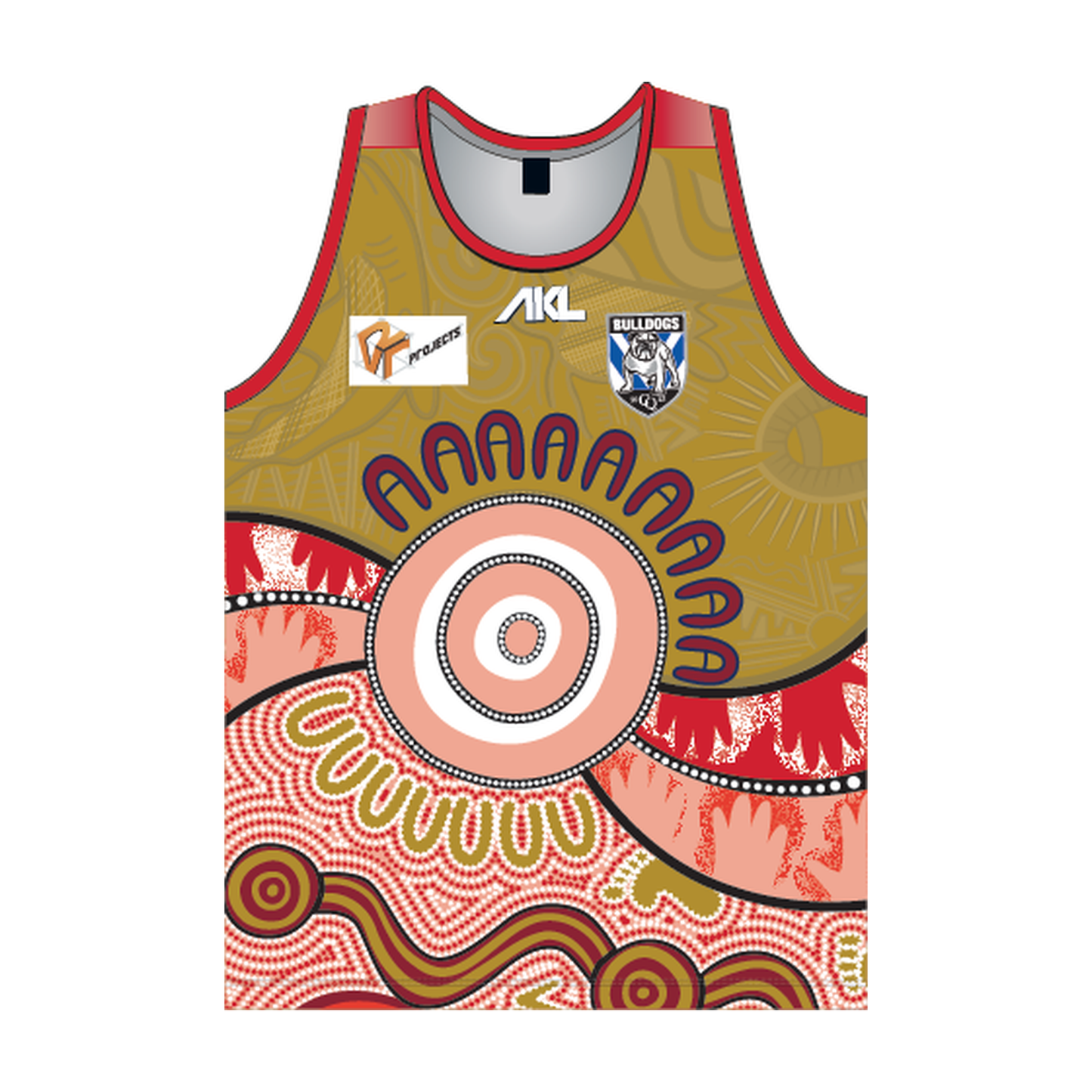 CQ Bulldogs - Salmon Red Singlet