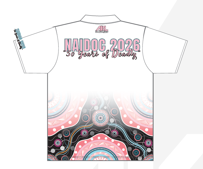 2026 NAIDOC White Sublimated Polo - Brenton Bowen