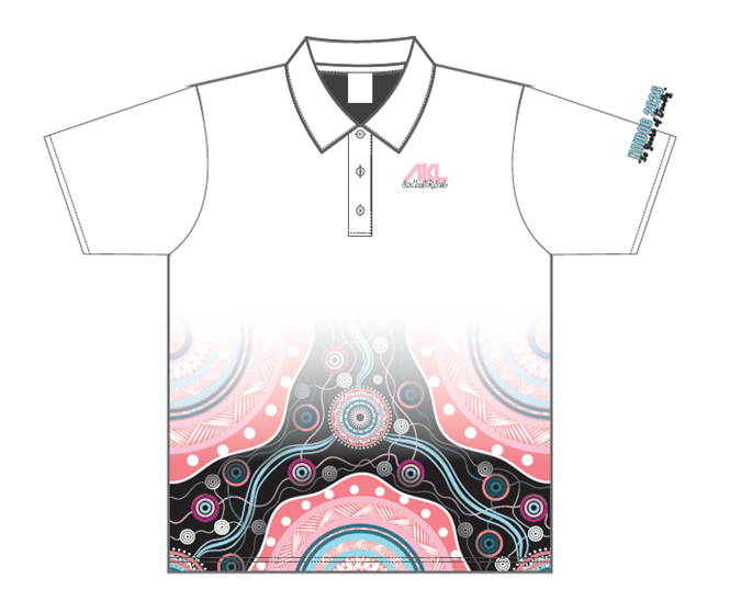 2026 NAIDOC White Sublimated Polo - Brenton Bowen