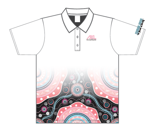 2026 NAIDOC White Sublimated Polo - Brenton Bowen