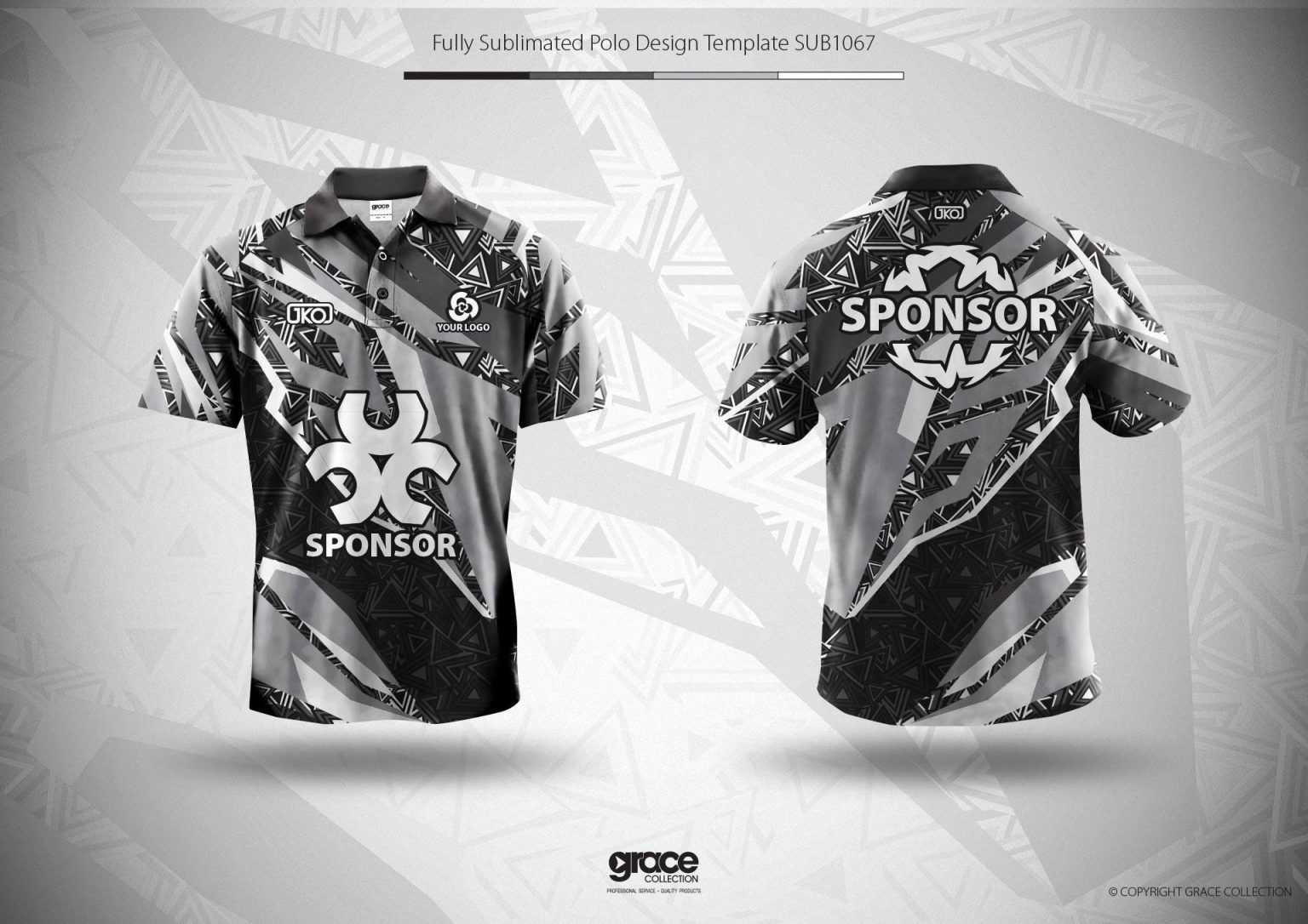 Sublimated Short Sleeve Polo Shirt – Template Design – AKL Industries