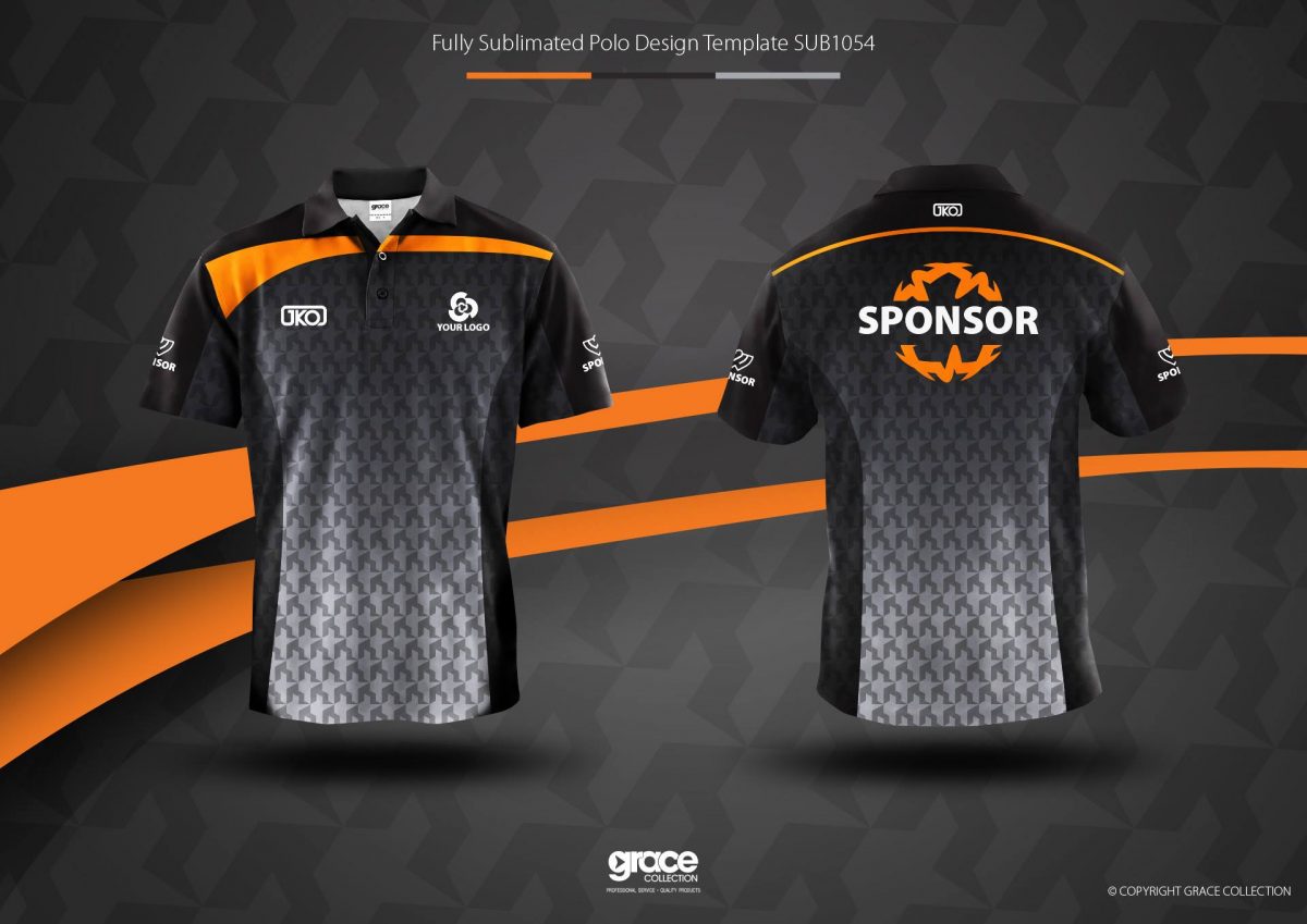 Sublimated Short Sleeve Polo Shirt – Template Design – AKL Industries