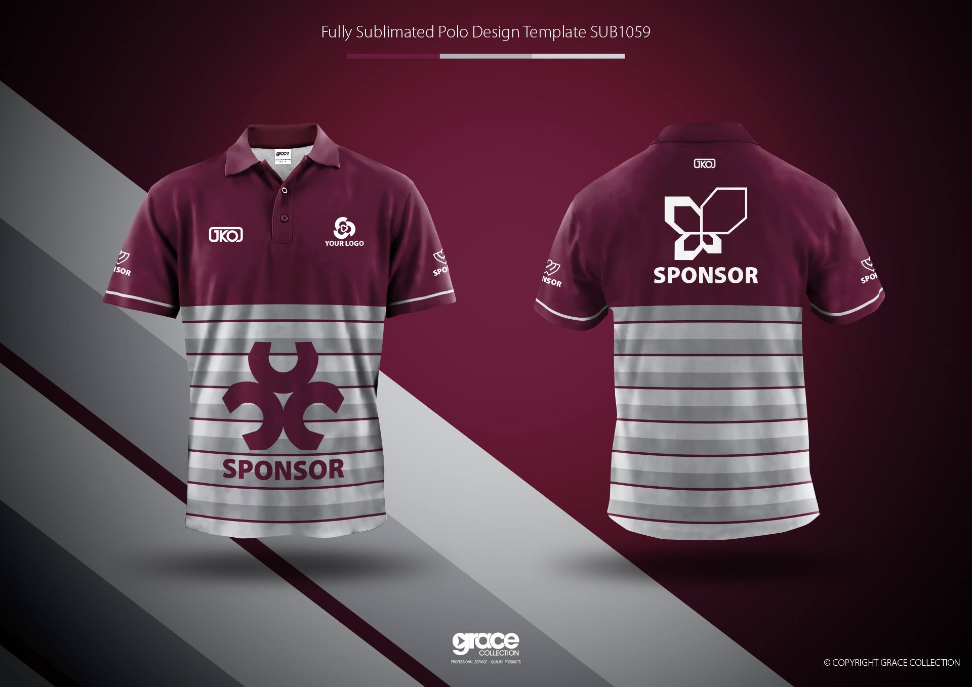 Sublimated Short Sleeve Polo Shirt – Template Design – AKL Industries