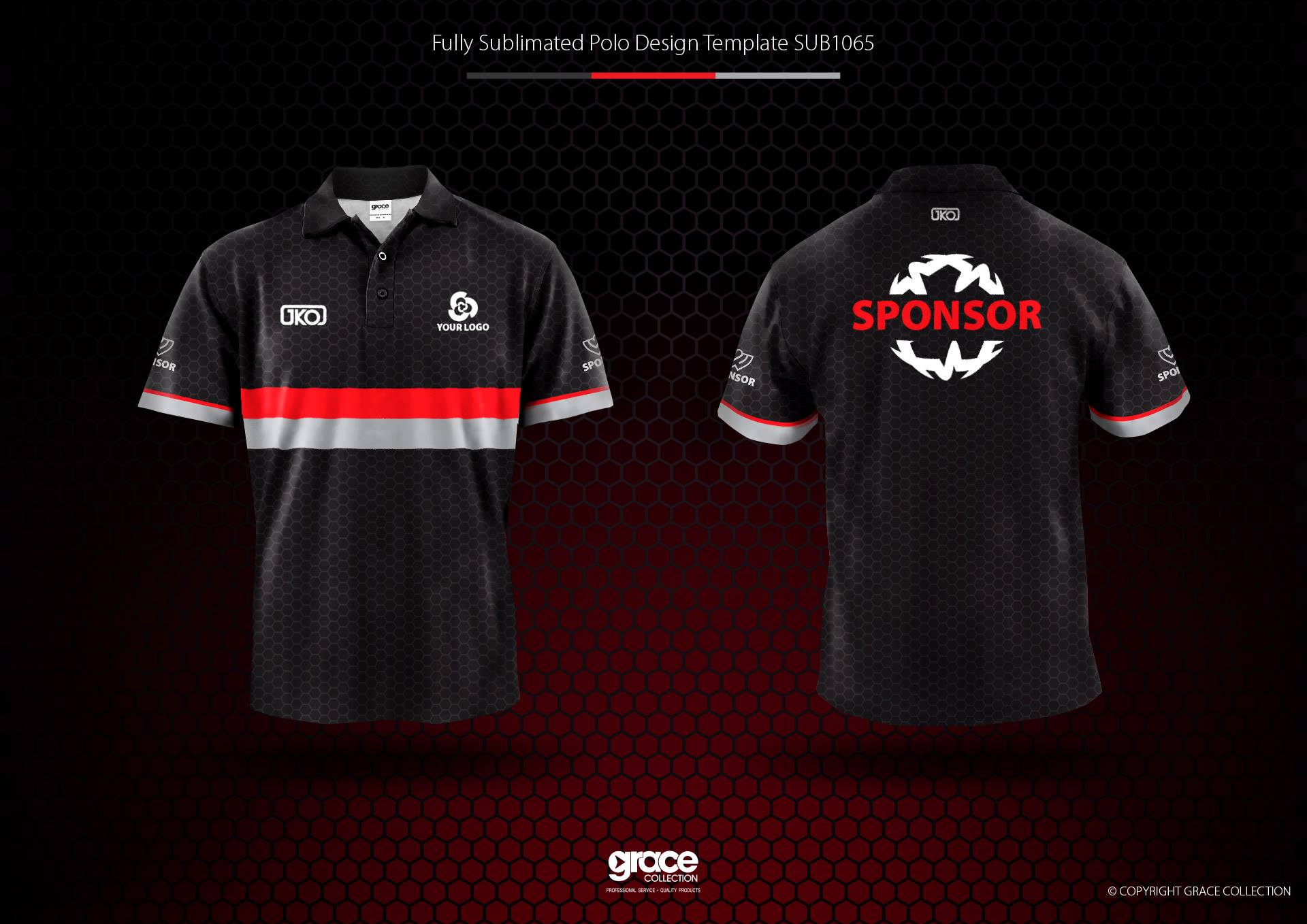 Sublimated Short Sleeve Polo Shirt – Template Design – AKL Industries