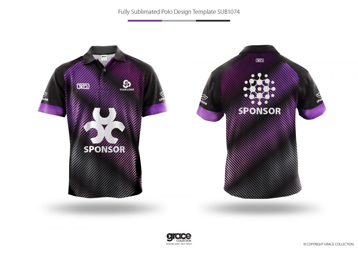 Sublimated Short Sleeve Polo Shirt – Template Design – AKL Industries